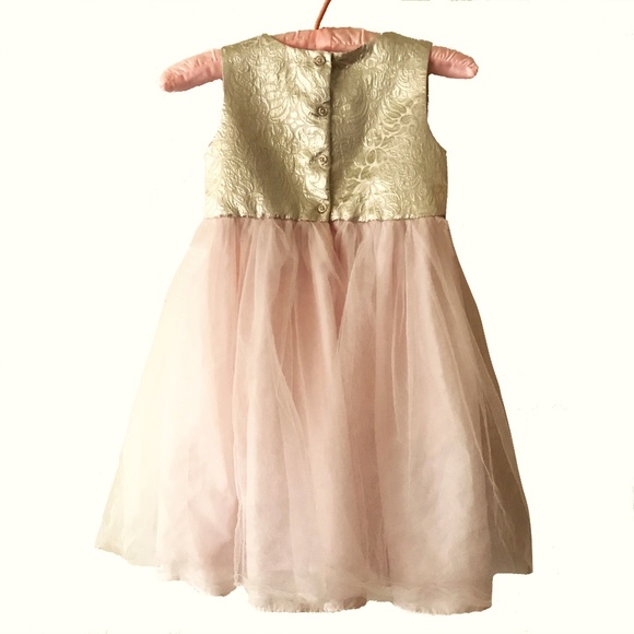 MARMELLATA GIRL'S PINK AND GOLD CHIFFON PARTY DRESS SIZE 6X - Picture 2 of 8